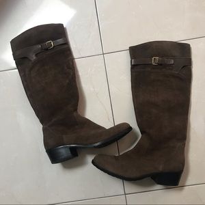 Brown Suede/leather tall boots
